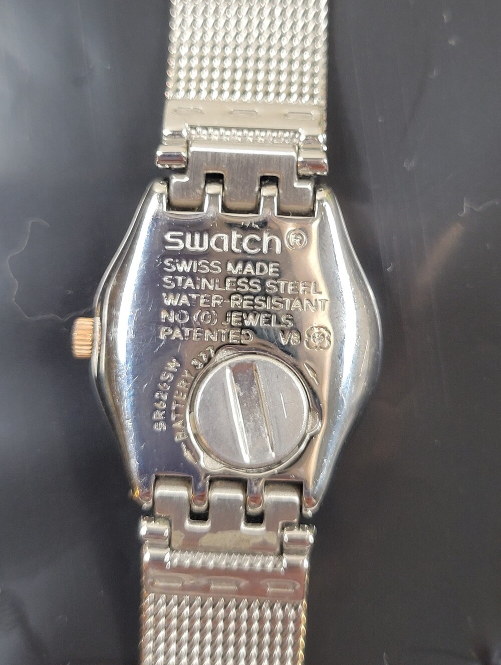 Vintage Swatch Irony Lady Stainless Steel Watch Two Tone Mesh Strap Swiss Made